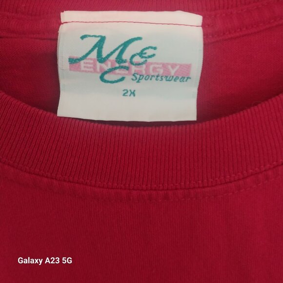 Patriotic Red "God Bless America" T-Shirt 2X Me Energy Sportswear 100% Cotton - Picture 3 of 5